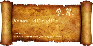 Vasas Mátyás névjegykártya